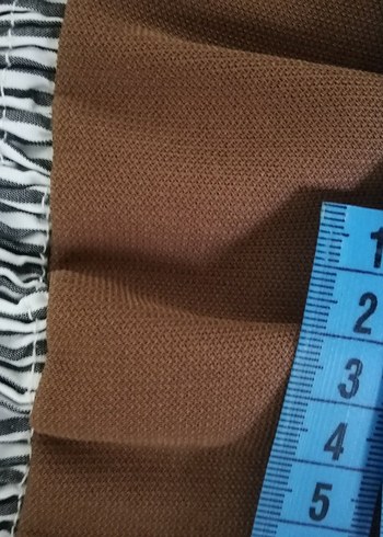 ZARA Uzun Kollu Gri ve Kahverengi Kadın Elbise - Görsel 5