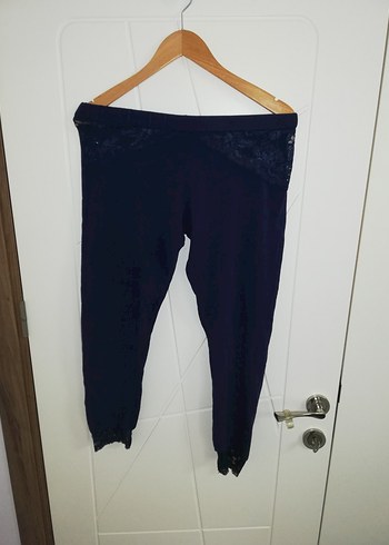 Lacivert Dantel Detaylı Kadın Tayt - Görsel 6