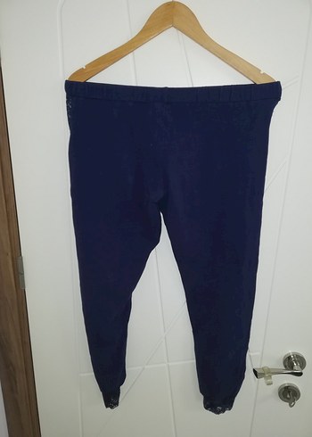 Lacivert Dantel Detaylı Kadın Tayt - Görsel 2