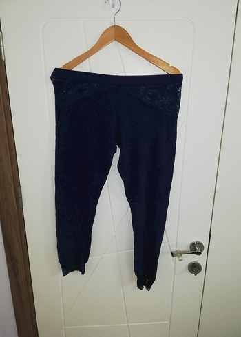 Lacivert Dantel Detaylı Kadın Tayt - Görsel 10