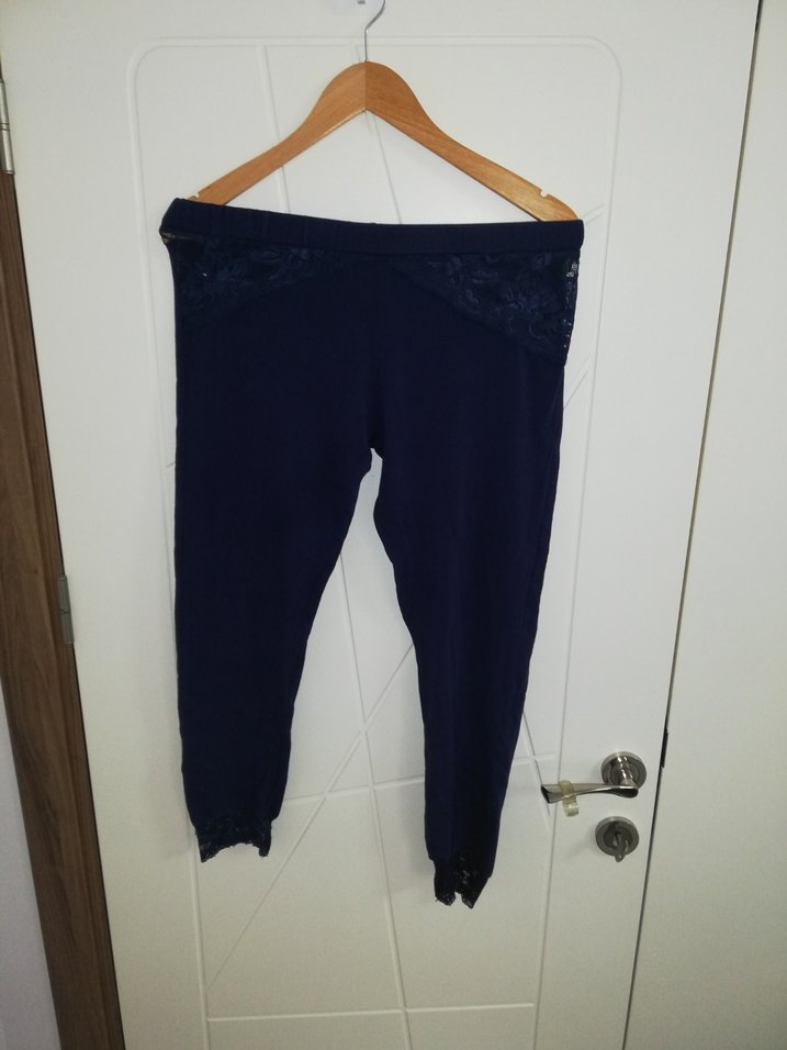 Lacivert Dantel Detaylı Kadın Tayt - Görsel 5