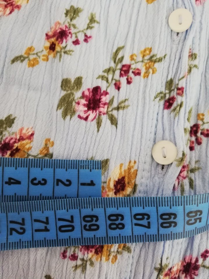 Mavi Çiçekli Kısa Kollu Midi Elbise 8-9-10 yaş - Görsel 3