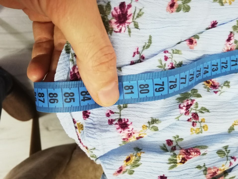 Mavi Çiçekli Kısa Kollu Midi Elbise 8-9-10 yaş - Görsel 2