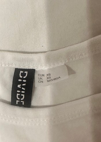 H&M Baskılı Beyaz Pamuklu Kadın Y2k Tişört