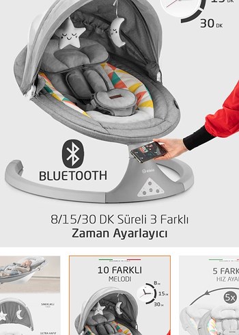 Beden gri Renk Gri Bebek Beşiği ve Salıncak