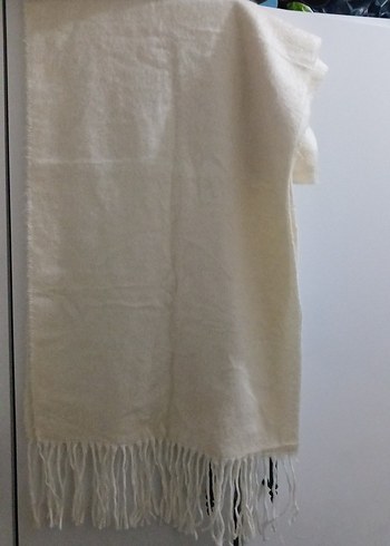 Beyaz Keten Kadın Şal - Görsel 2