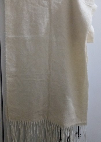 Beyaz Keten Kadın Şal - Görsel 3