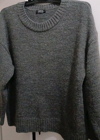 Gri Örgü Yün Kadın Kazak - Görsel 5