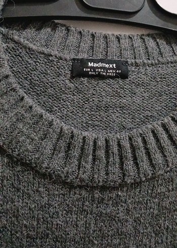 Gri Örgü Yün Kadın Kazak - Görsel 4