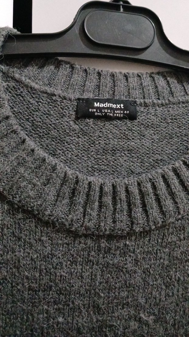 Gri Örgü Yün Kadın Kazak - Görsel 4