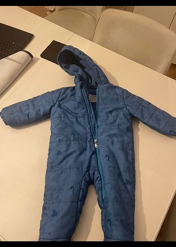 Kapüşonlu Fermuarlı Bebek Kayak Tulumu
