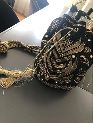  Beden altın Renk Bershka çanta