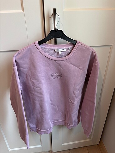 Lila rengi koton sweatshirt
