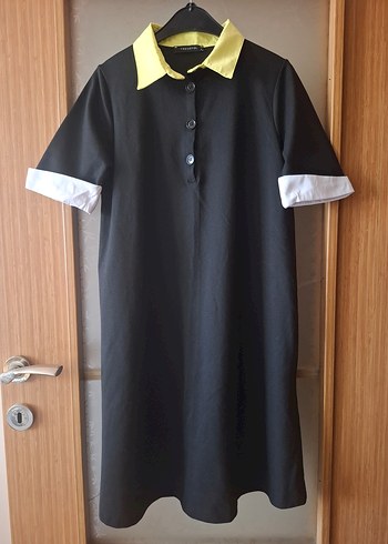 Trendyol & Milla Siyah Polo Yaka Midi Elbise