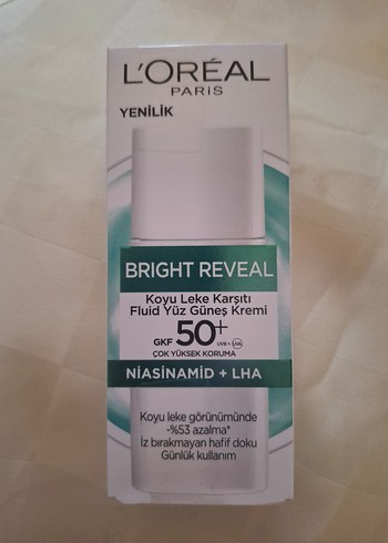 L'Oreal Paris Bright Reveal SPF 50+ Yüz Güneş Kremi