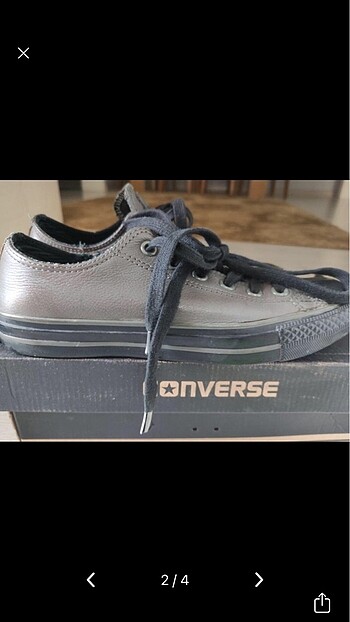 Converse Converse deri orijinal gri siyah