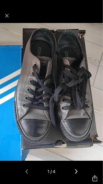 Converse deri orijinal gri siyah
