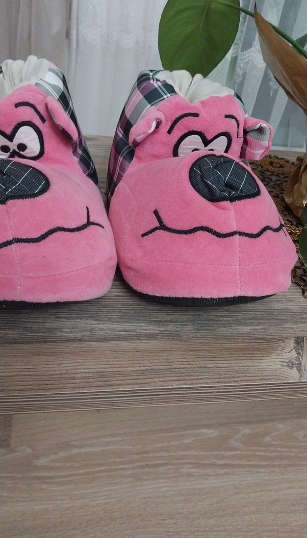 Pembe Desenli Kadin Çocuk Sıcak Ev Terliği - Görsel 2