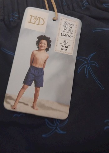 Düğmeli Lacivert Desenli Mini Erkek Mayo. 9 .10 yaş uygundur - Görsel 2