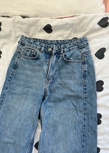 Gevşek Kesim Düğmeli  Kot Pantolon - Görsel 2