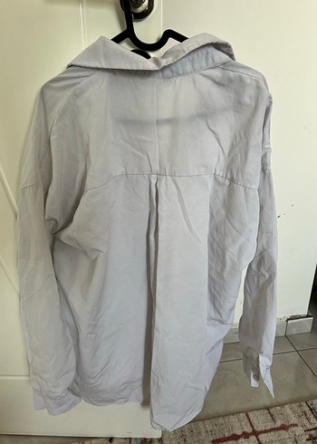 Düğmeli Beyaz Keten Gömlek - Görsel 2