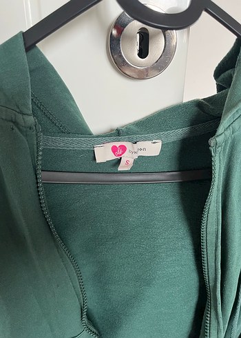 Fermuarlı Yeşil Rahat Sweatshirt - Görsel 2