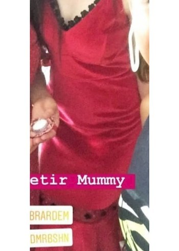 Bordo Dantel Detaylı V Yaka Midi Elbise