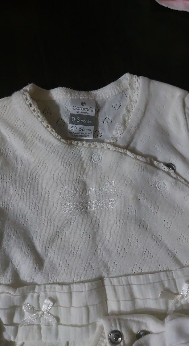 Uzun Kollu Beyaz Nakışlı Bebek Body - Görsel 2