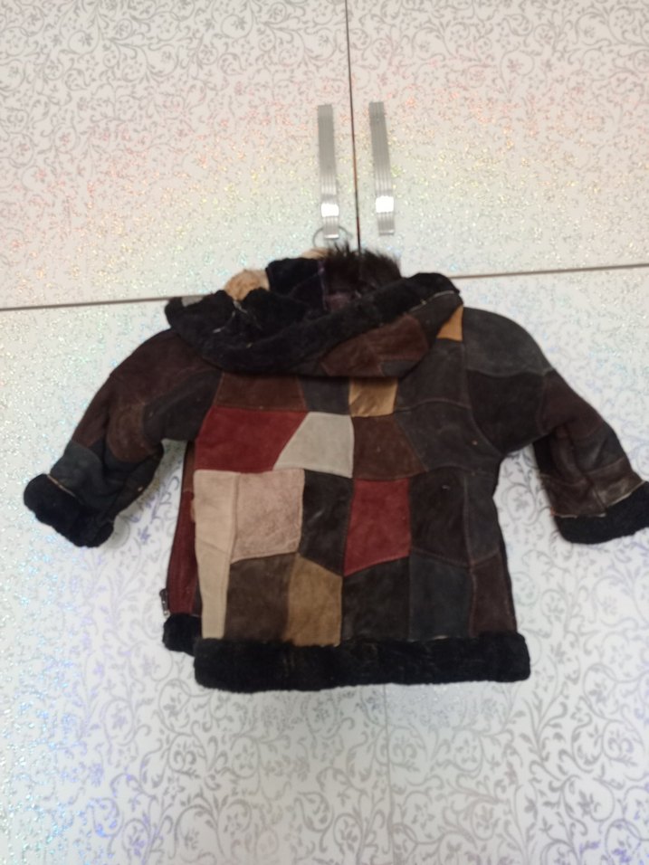 Kahverengi Kürklü Deri Erkek Çocuk Kaban - Görsel 5