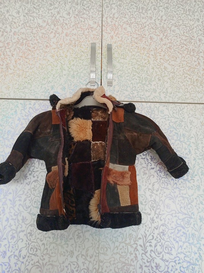 Kahverengi Kürklü Deri Erkek Çocuk Kaban - Görsel 2