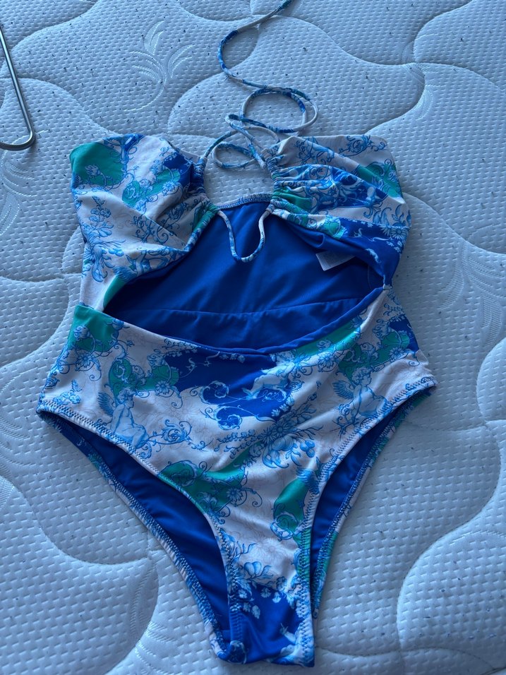 Mavi Bağlamalı İp Askılı Bohem Mayo - Görsel 2