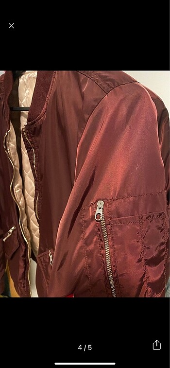 m Beden bordo Renk Pull and bear bomber ceket
