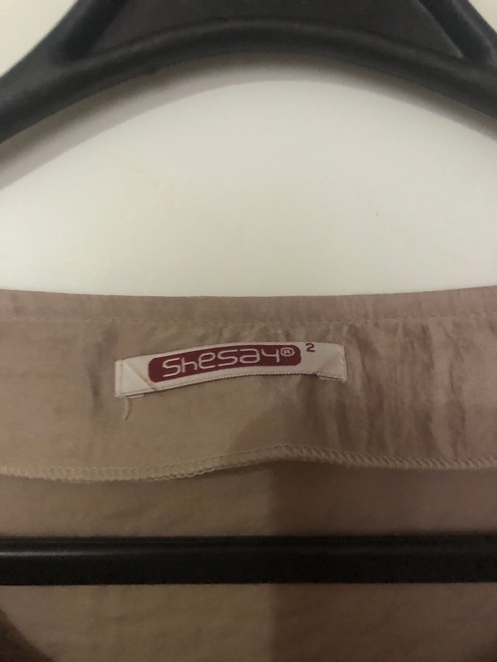 Piliseli Midi Tunik, Kısa Kollu, Bej - Görsel 3