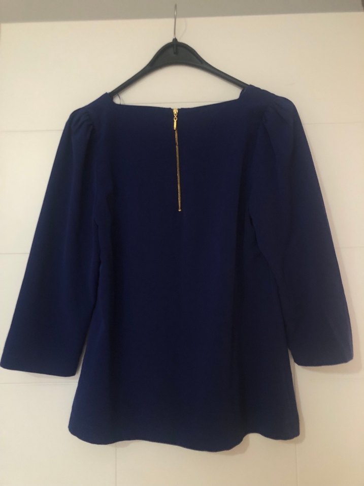 Lacivert, Uzun Kollu, Sabra Kadın Bluz - Görsel 2