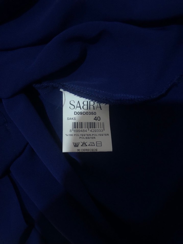 Lacivert, Uzun Kollu, Sabra Kadın Bluz - Görsel 5