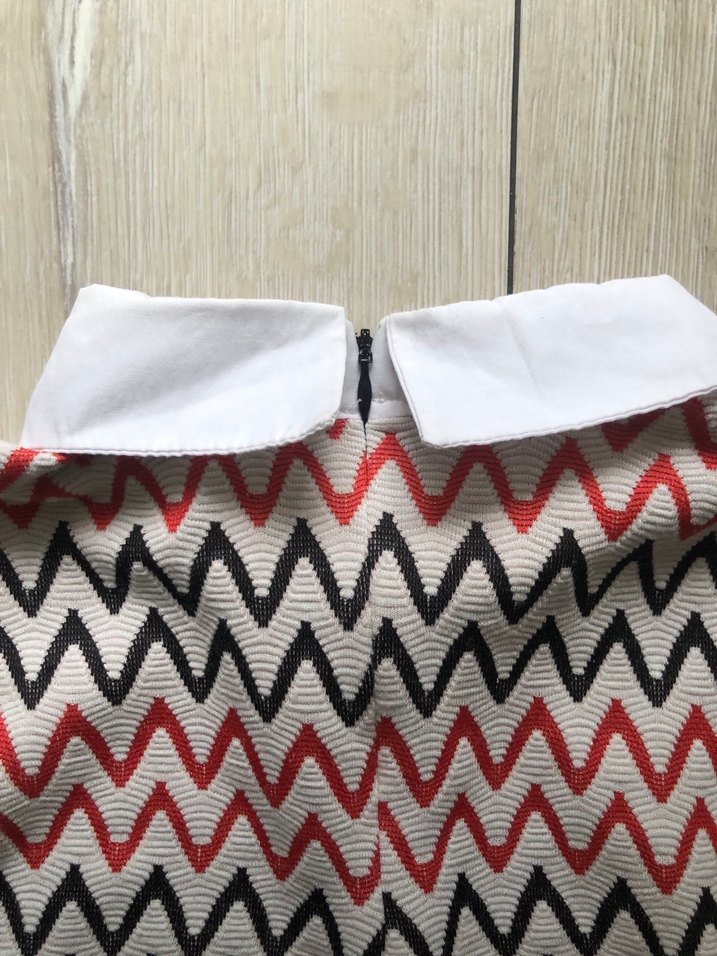 Desenli Triko Bluz, Uzun Kollu, Gri-Kırmızı - Görsel 4