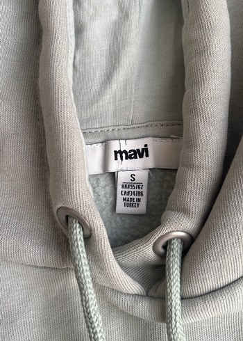 Mavi Gri Kapüşonlu Sweatshirt - Görsel 2