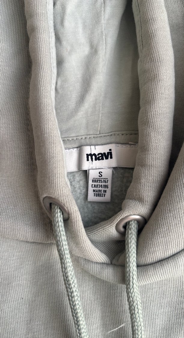 Mavi Gri Kapüşonlu Sweatshirt - Görsel 2