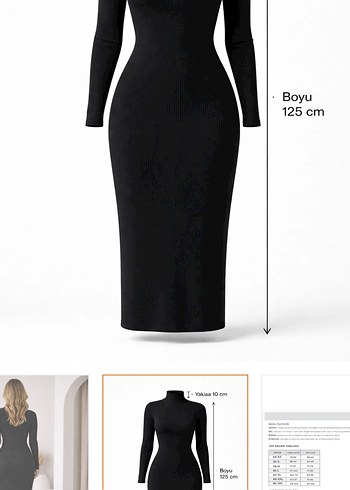 Siyah Uzun Slim Fit Kadın Elbise - Görsel 2