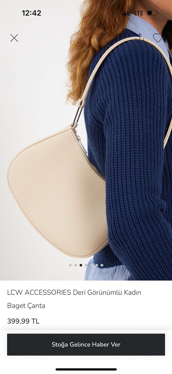 LCW Bej Deri Görünümlü Kadın Çanta - Görsel 2