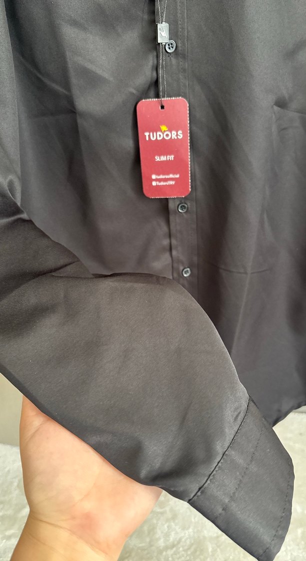 Siyah Uzun Kollu Erkek Gömlek - TUDORs - Görsel 3