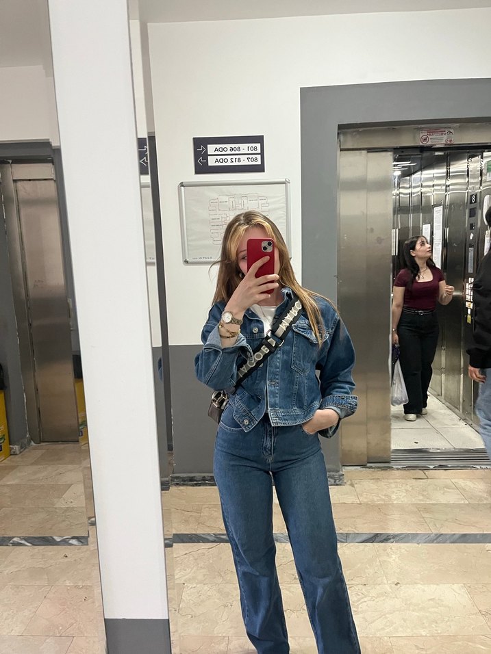 Açık Mavi Kadın Denim Ceket koton - Görsel 2