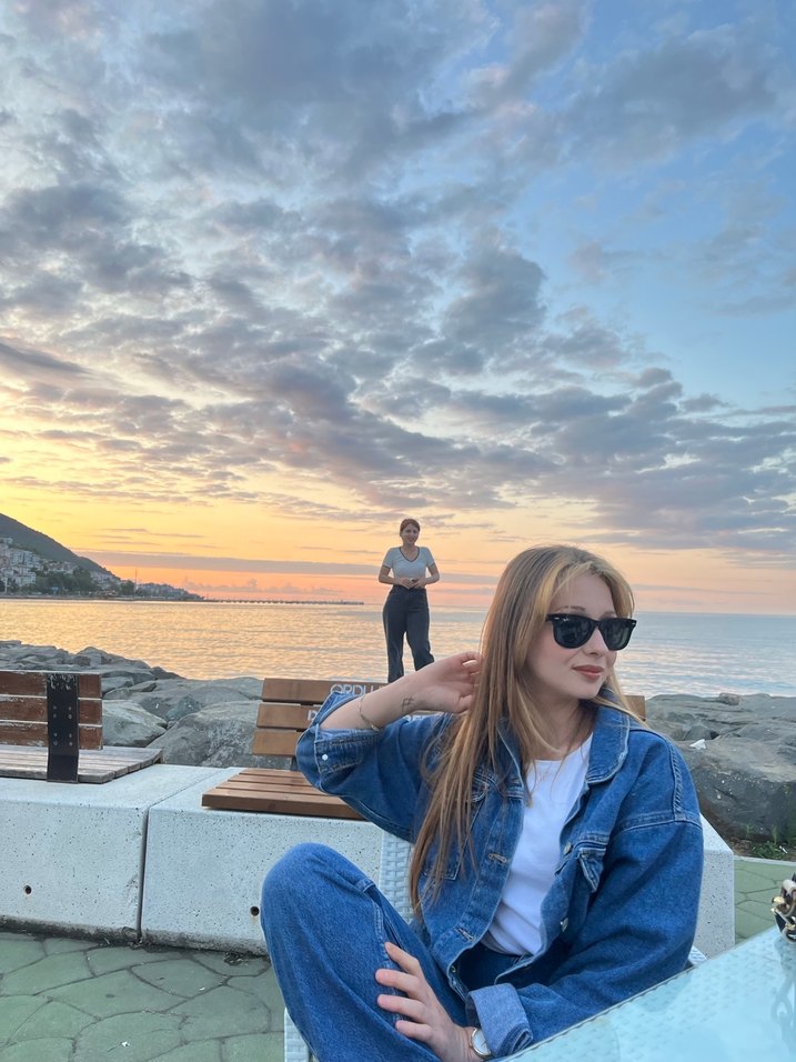 Açık Mavi Kadın Denim Ceket koton - Görsel 3