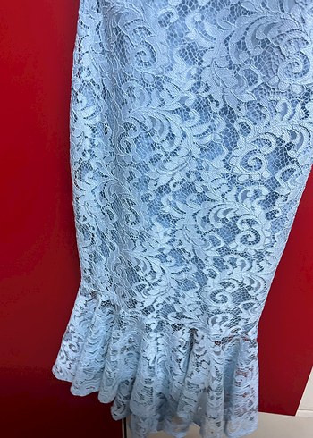 Mavi Dantel balık elbise - Görsel 4