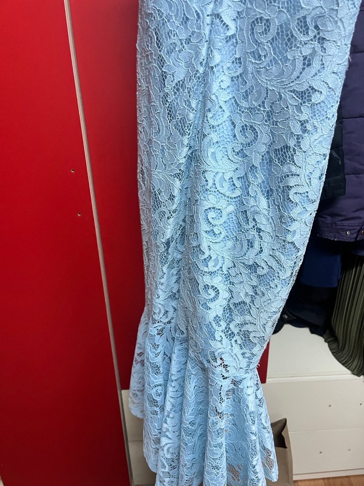 Mavi Dantel balık elbise - Görsel 3
