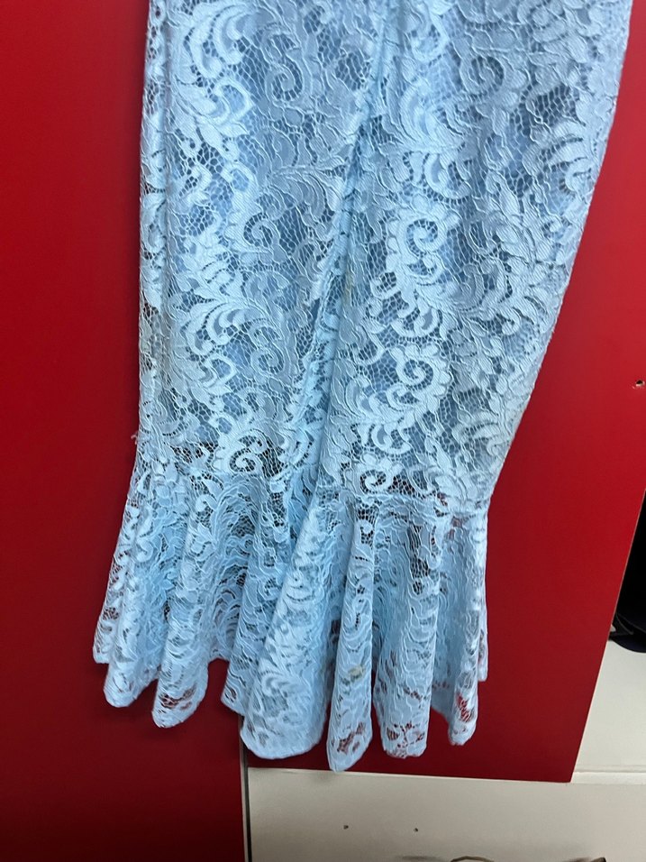 Mavi Dantel balık elbise - Görsel 5