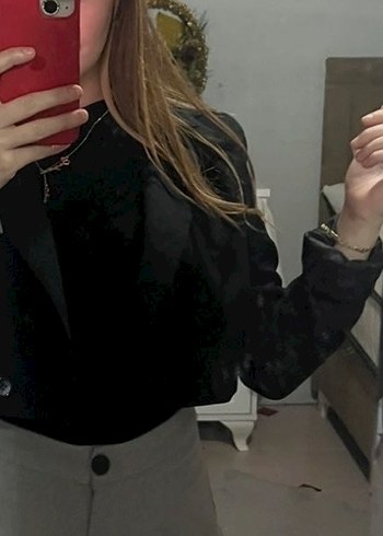 Crop blazer ceket - Görsel 5