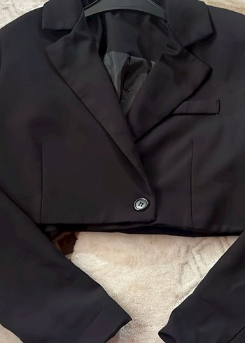Crop blazer ceket - Görsel 2