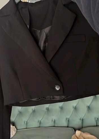 Crop blazer ceket - Görsel 3