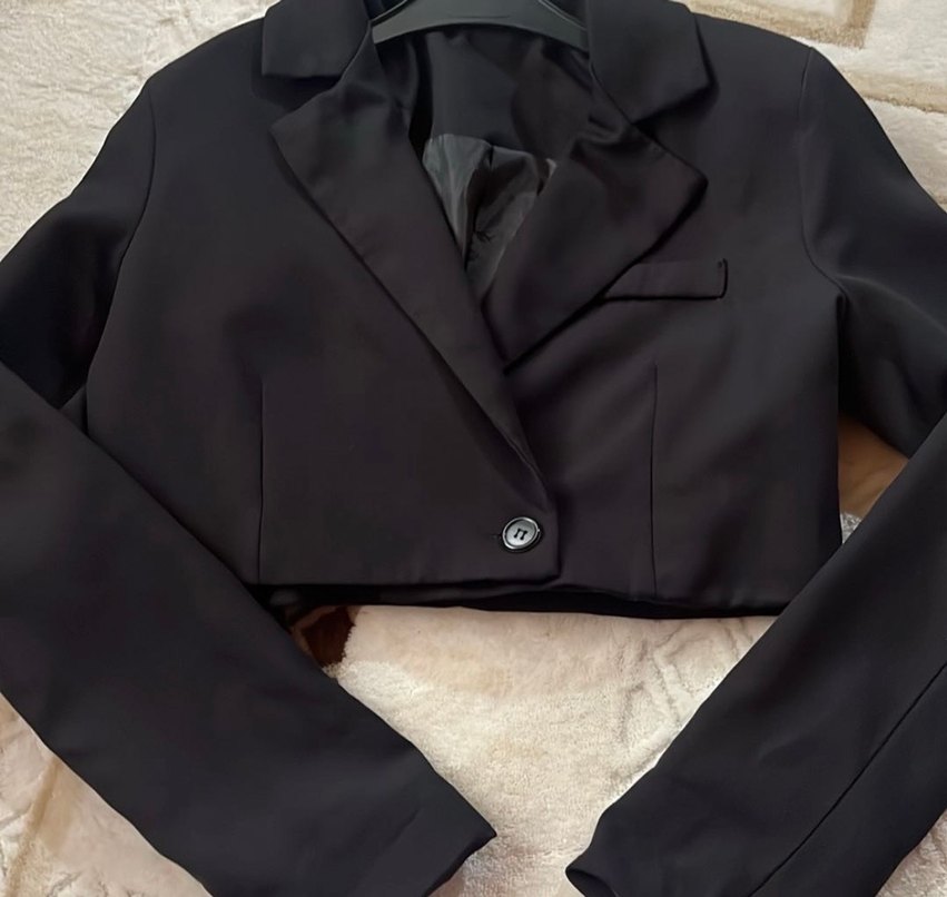 Crop blazer ceket - Görsel 2
